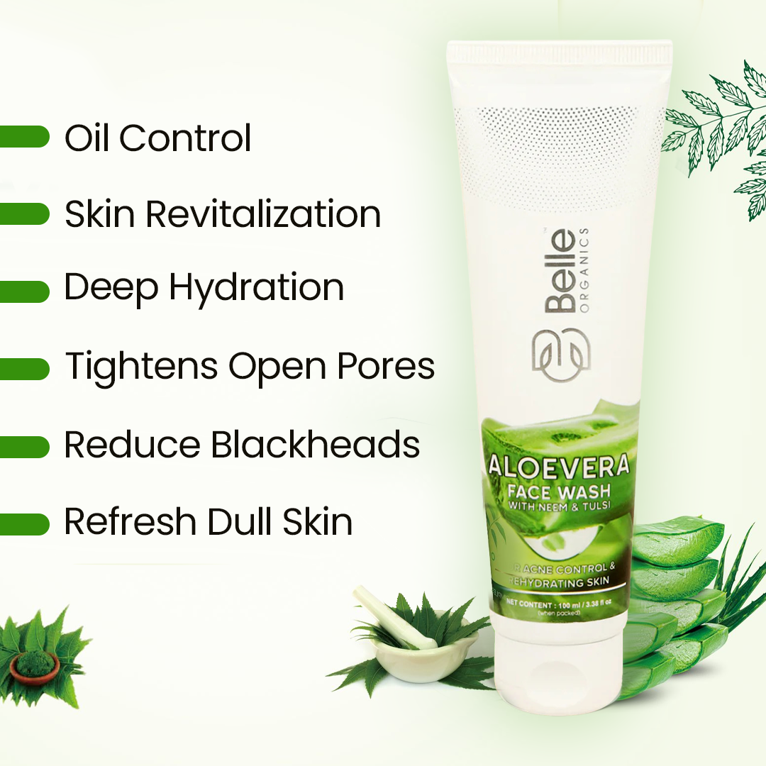 Aloe Vera Face Wash for Hydrating & Soothing Skin | Belle Organics