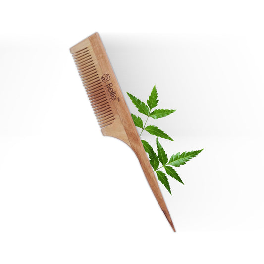 Organics Wooden Neem Tail Comb with Neem Castor & Coconut Oil