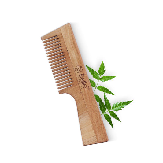 Wooden Neem Comb Soaked in Neem Castor & Coconut Oil