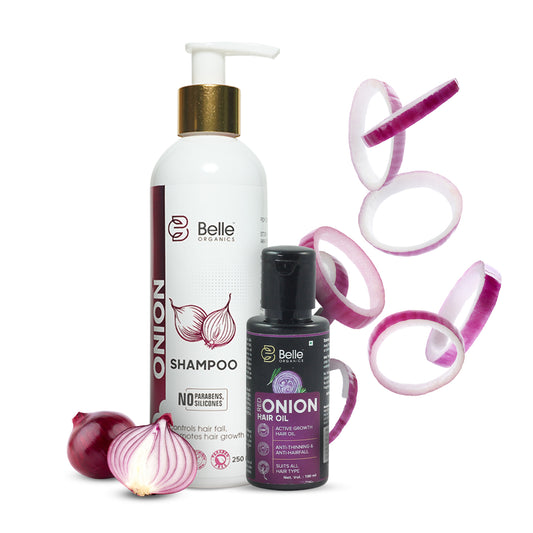 Red Onion Hair Oil & Shampoo Combo For Hairfall Control