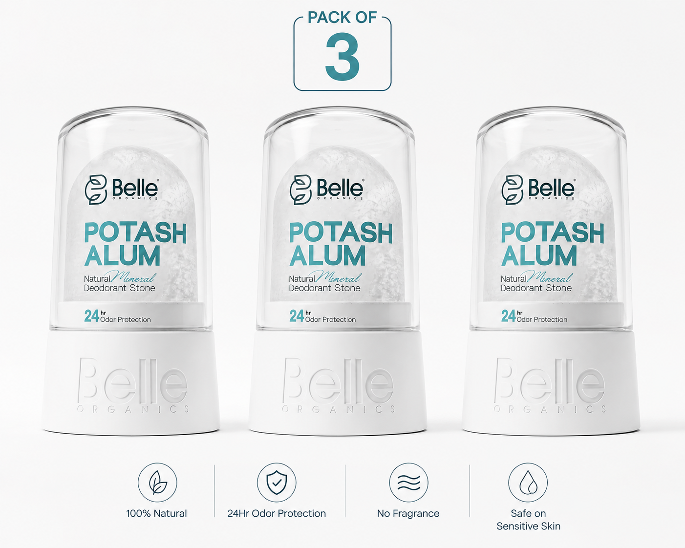 Potash Alum Roll-On | Stay Fresh 24hr Naturally | No Chemicals | Lasts 6 Months