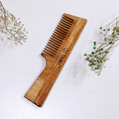 Wooden Neem Comb Soaked in Neem Castor & Coconut Oil