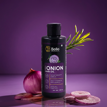 Onion Hair Oil for Hair Growth & Hair Fall Control (200 ml) | Belle Organics