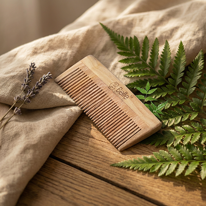Wooden Neem Comb Wide Teeth for Tangle & Curly Free Hair