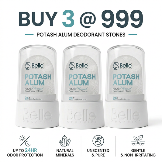 Potash Alum Roll-On – Pack of 3 | 24Hr Natural Freshness | No Chemicals | 6 Months Each