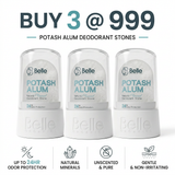 Potash Alum Roll-On – Pack of 3 | 24Hr Natural Freshness | No Chemicals | 6 Months Each
