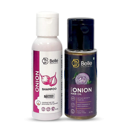 Red Onion Hair Oil & Onion Hair Shampoo Combo Kit For Hairfall Control 50ml