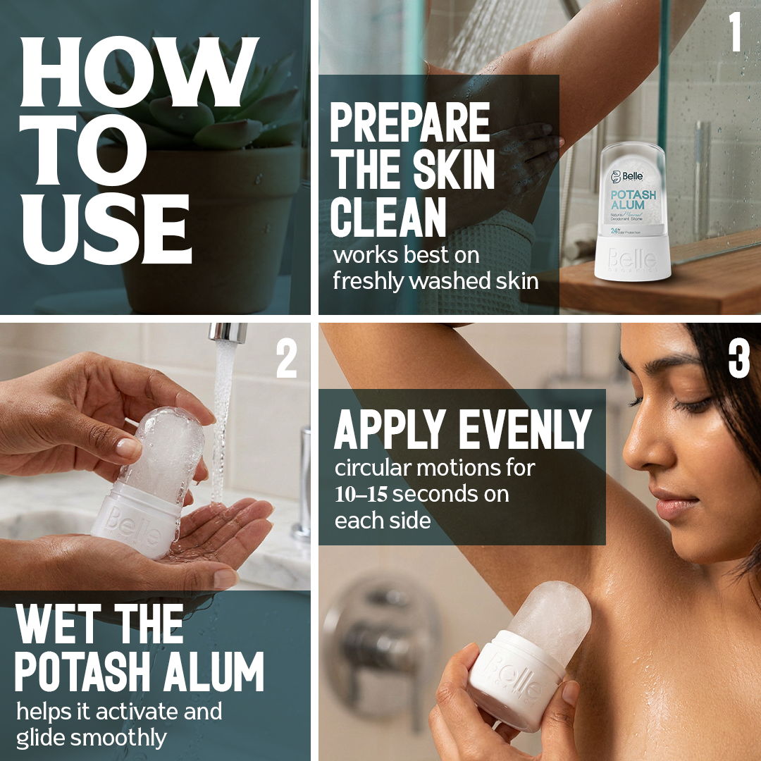 Potash Alum Roll-On | Stay Fresh 24hr Naturally | No Chemicals | Lasts 6 Months
