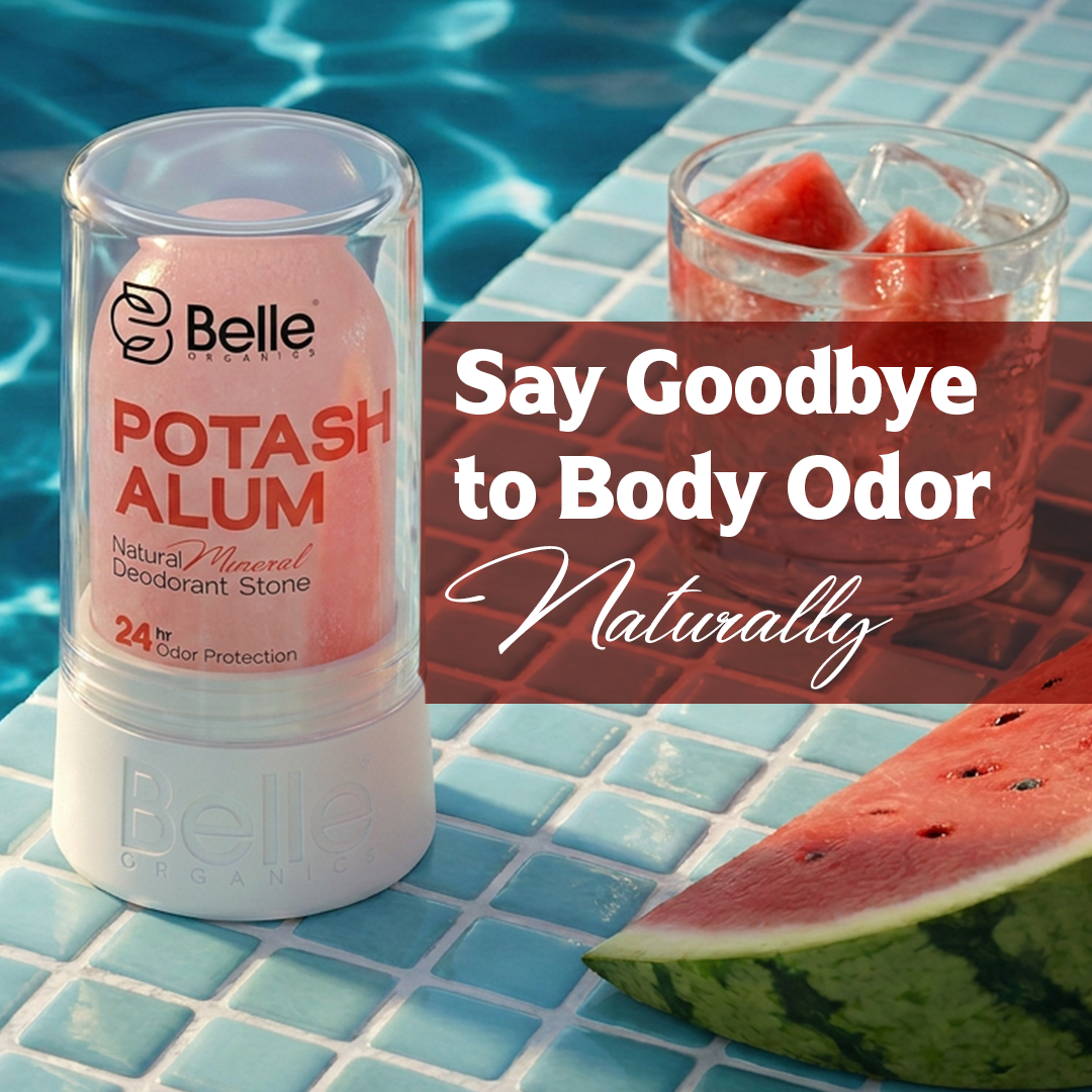 Belle Organics Crystal Guard | Watermelon Potash Alum Deodorant Stone | 24hr Odour Protection